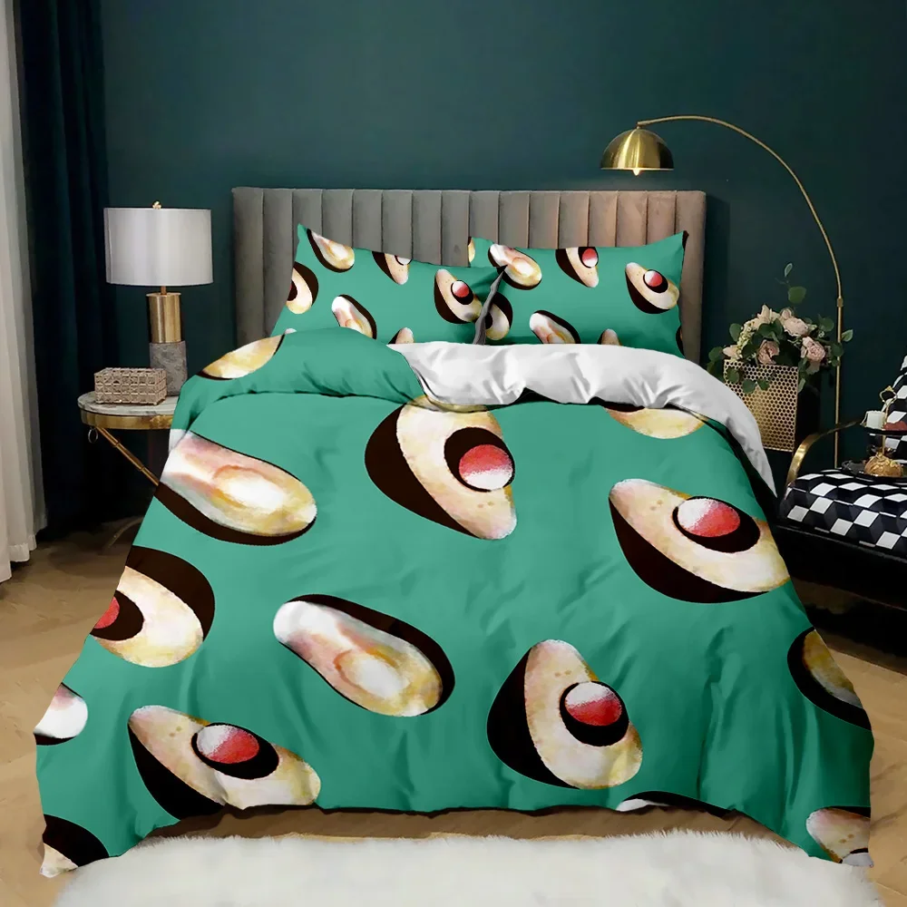 Avocado Duvet Cover Set Avocados Bedding Set Cute Fruits Comforter Cover Queen Tropical Botanical Cartoon Polyester Quilt Cover