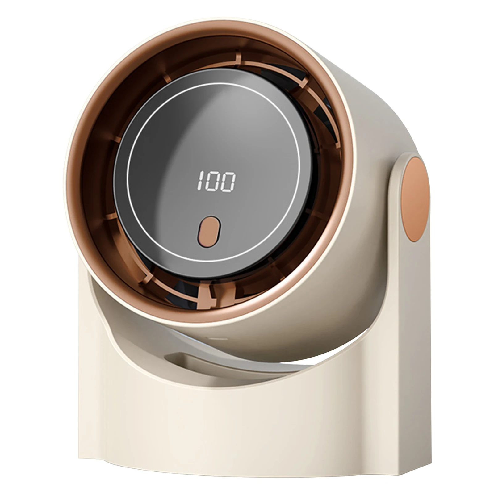 Small Desk Fan 100 Speeds Digital Display Desktop Fans with Rechargeable Battery Wall-Mouted Design for Bedroom Office Travel