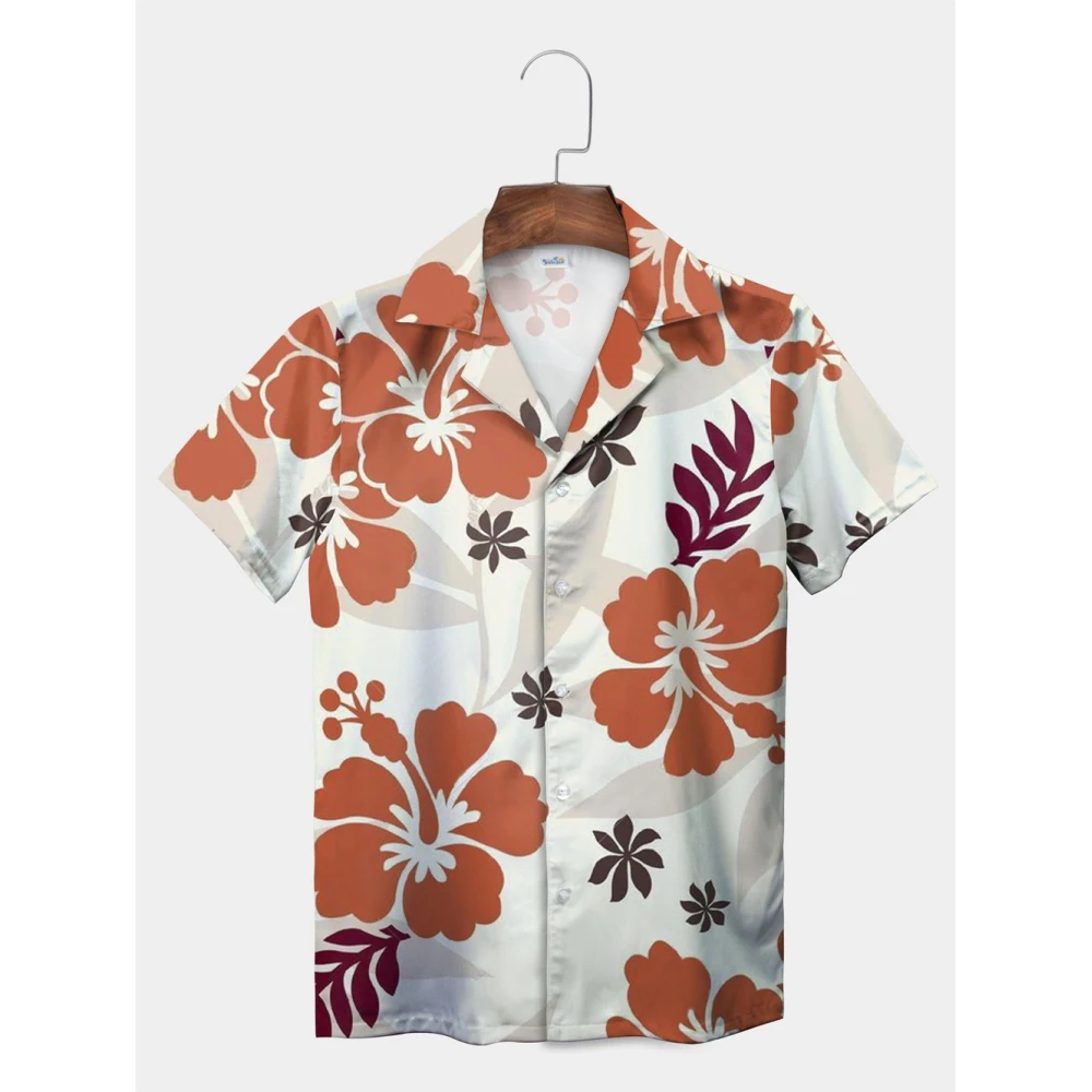 Hawaiian Shirt Tropical Plant Leaves Palm Tree Leaves Casual Shirt Summer Vacation Men's Shirt Men's Shirts Men's Short Sleeve
