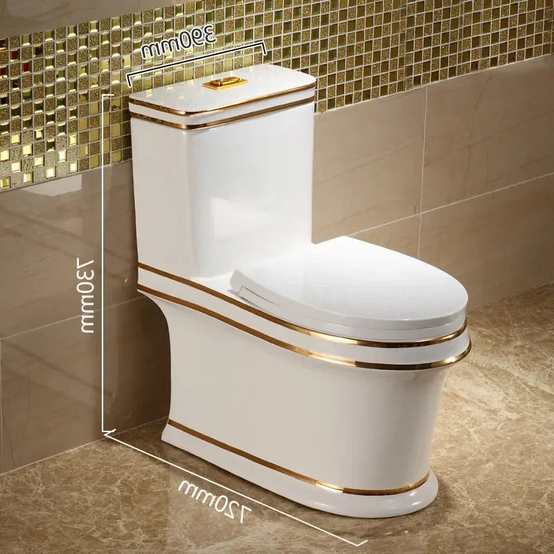

55Luxury Nordic Creative Golden Toilet Water Saving Deodorant Silent Pumping European Toilet Super Swirl Toilet