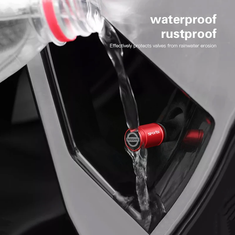 4 قطعة إطارات عجلة تصفيف السيارة الترباس في قبعات الصمامات شارة ديكور لنيسان قاشقاي جوك بولسار سنترا ألتيما باترول ميكرا روج