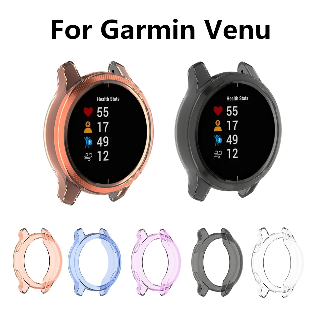 Soft Protective Case For Garmin Venu Cover Frame TPU Crystal Clear Silicone Protector Shell For Garmin Venu Watch Accessories