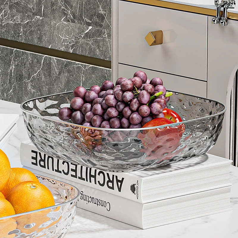 وعاء فواكه شفاف فاخر 24 سم، طبق صامولة للوجبات الخفيفة الأنيق، صينية تقديم بلاستيكية PET لطاولة المطبخ، عرض الوجبات الخفيفة للحفلات #5