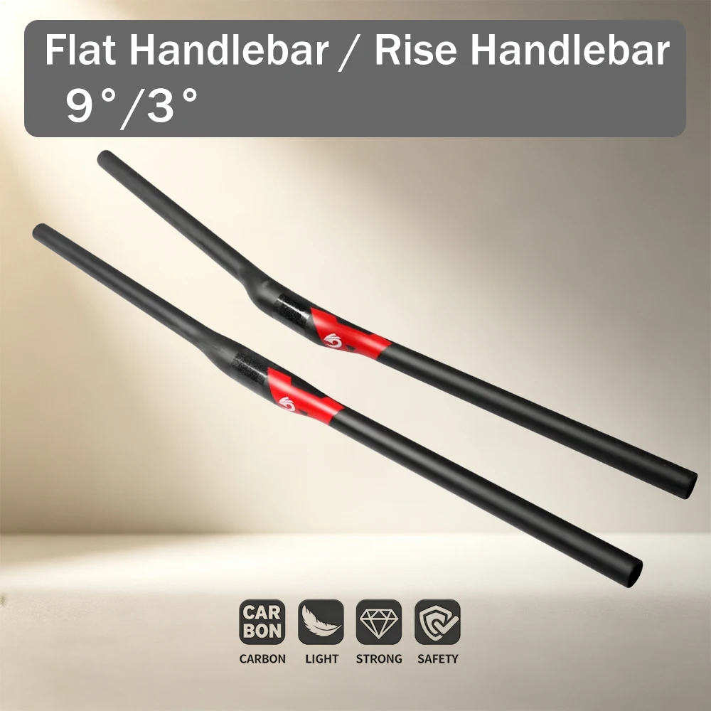 9° Riser /3° Flat Full Carbon Mountain Bike Handlebar Competition‑Grade For Enhanced Control Bicycle Replacement Parts