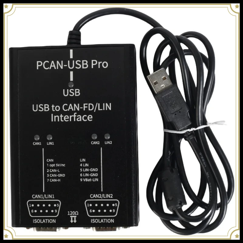 USB To CAN FD Adapter 2 Channel Support 8Mbit/s 12Mbit/s 16Mbit/s Compatible With PEAK IPEH-004061 For Bus Debugging
