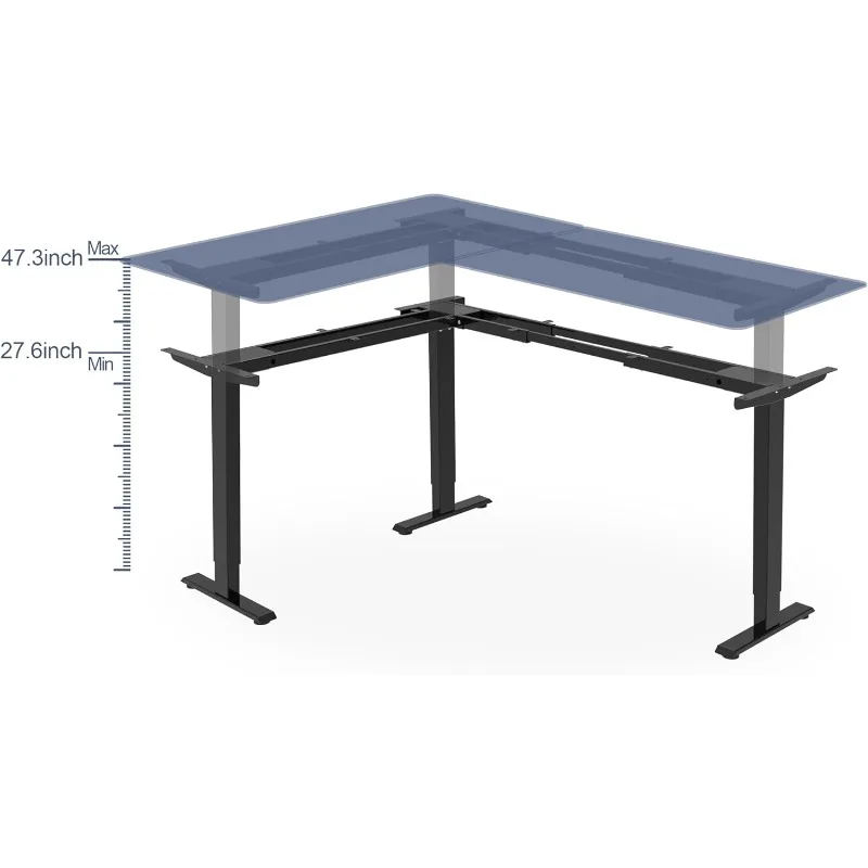 إطار مكتب قائم بـ 3 أرجل قابل للتعديل، قاعدة زاوية كهربائية للمنزل والمكتب (أسود)
