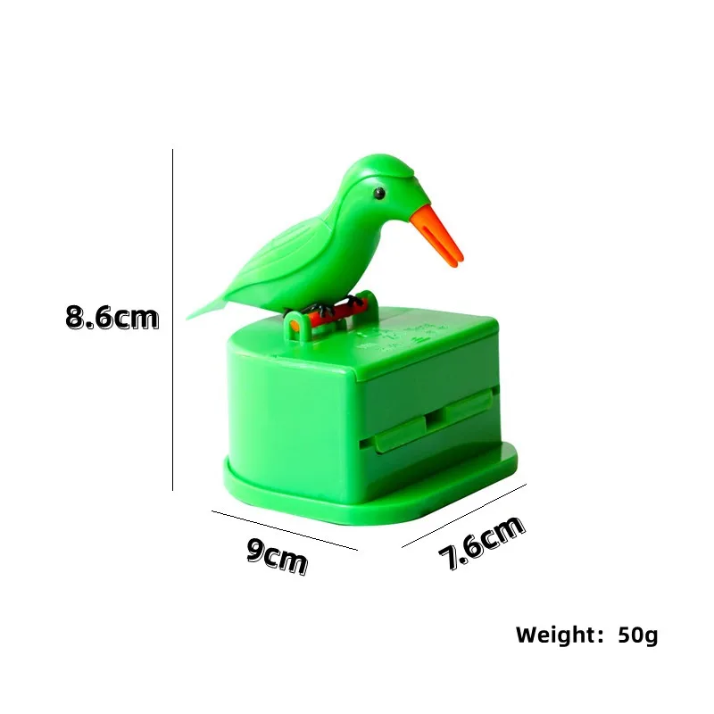 Automatic Pop-up Toothpick Storage Box, Cartoon Bird Press, Dustproof and Moisture-proof, ABS Material, Originality, 1Pcs