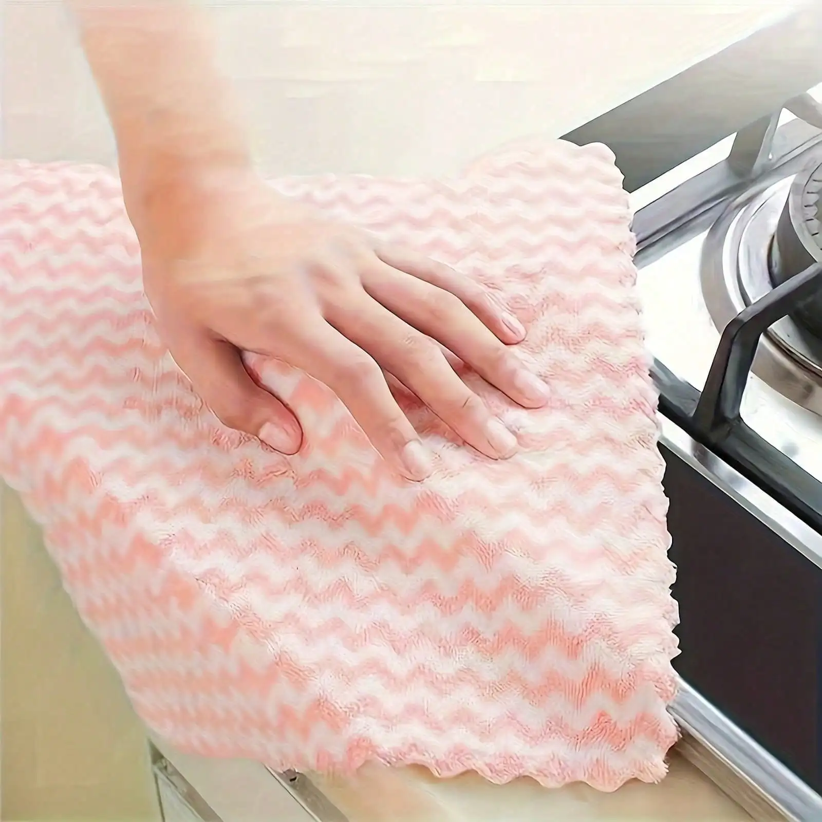 

40Pcs Microfiber Cleaning Cloths, Bohemian Style Pattern, Highly Absorbent & Stain Resistant, Durable Reusable Polyester Washclo