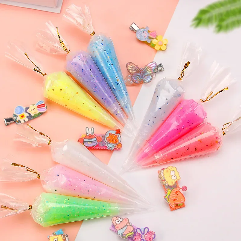 9 Colours Sequins Cream Glue Phone Case DIY Anti-freezing Crystal Material Children's Handmade Toys Gift