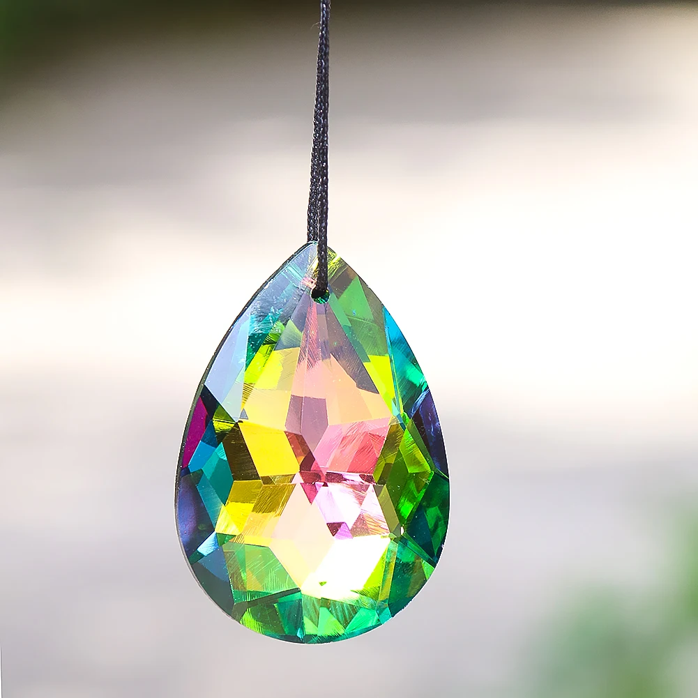 

Faceted Prism Bauhinia Flower Angel Tears Streamer Colorful Crystal Rainbow Sun Catcher Wedding Curtain Chandelier Dangle Parts