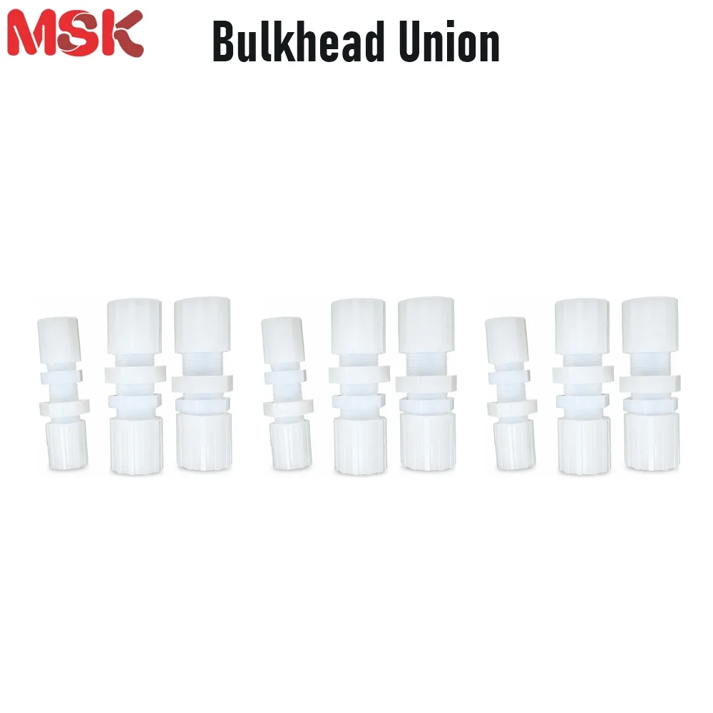 PFA Bulkhead Union Connector High Purity Chemical Resistant Tube Fitting for Semiconductor Wet Bench