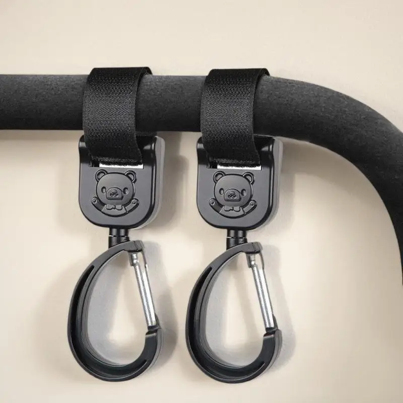 

Bear Design Carabiner for Hanging Items on Pushchair, 1/2PCS 360 Degree Loop Pram Clip, Durable Buggy Hook