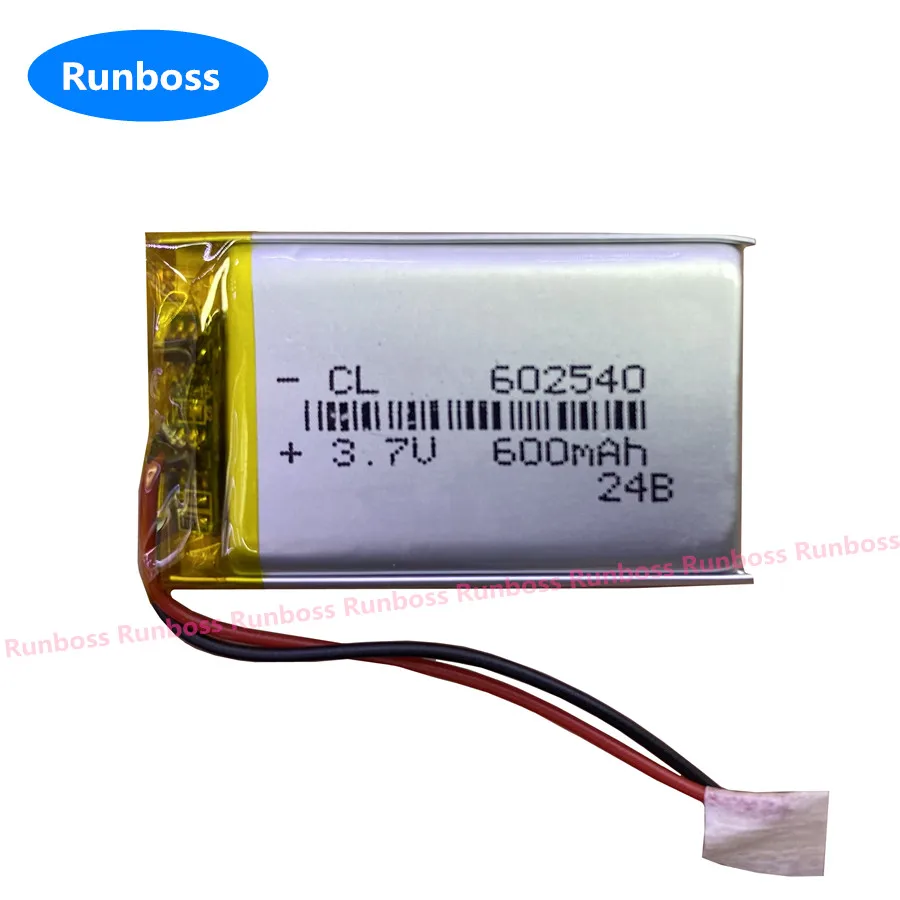 

1-2PCS 602540 062540 3.7V 600mAh Rechargeable Li-Polymer Battery For LED Lights Toys DIY Bluetooth Headset Speaker GPS MP3 Watch