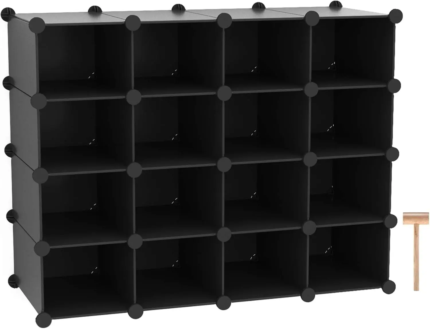 

Plastic Shoe Rack,16-Cube Modular Shoes Storage Stand, Multifunction Closet Cabinet, Stackable Shoe Organizer Units For