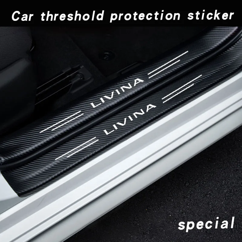 Car Sill Protector Decoration Sticker modelY Welcome Pedal Protection Strip For Nissan LIVINA Car Accessories Rear Bumper Guard