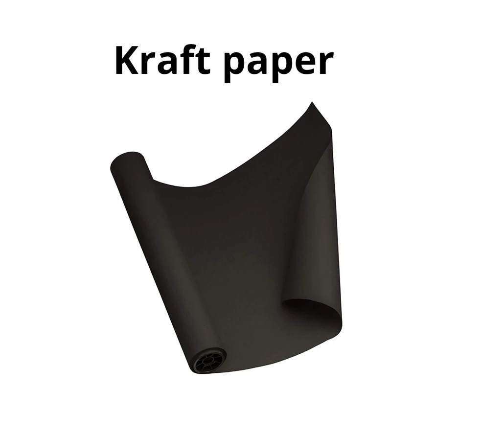 Schwarze Kraftpapierrolle, recycelbares Papier, perfekt zum Verpacken, Basteln, Verpacken, Bodenbedeckungen, Stausagen, Paket usw. Schwarzes Kraftpapier