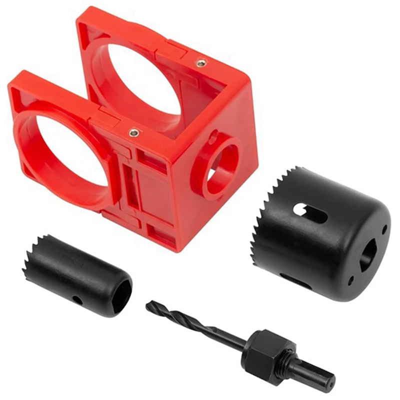 مجموعة تركيب قفل الباب الجديدة مكونة من مجموعتين، مجموعة منشار ثقب قفل الباب للأبواب الخشبية مع قالب توجيه