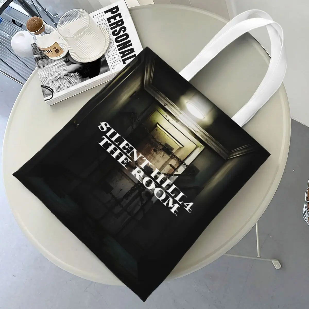 

Silent Hill 4 The Room Canvas Tote Bag Reusable Unique Design Horror Game Grocery Bag for Women Men