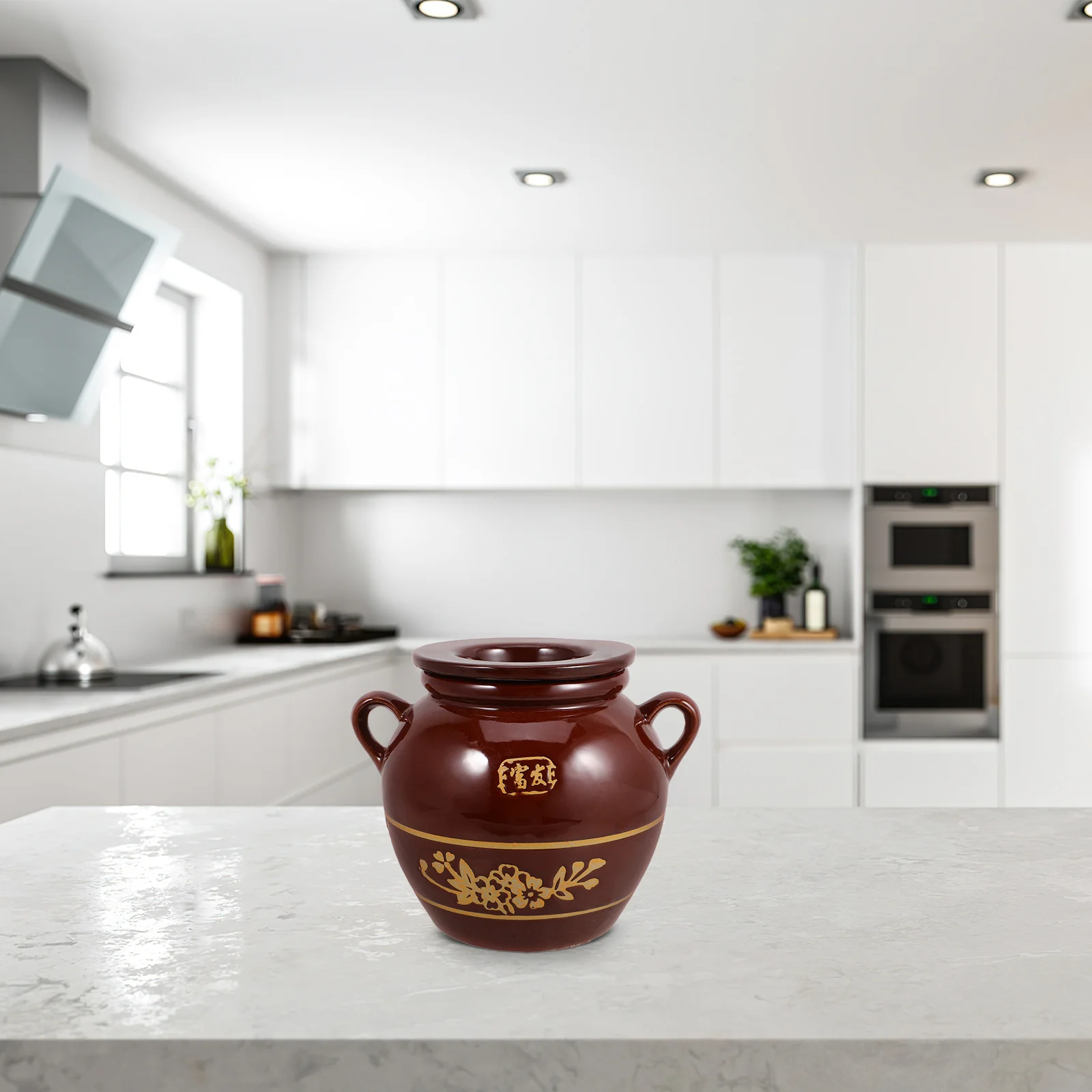 

High-Temperature Resistance Ceramic Lard Oil Jar Sealed Food Storage Container for Kitchen Home Home Storage Pot