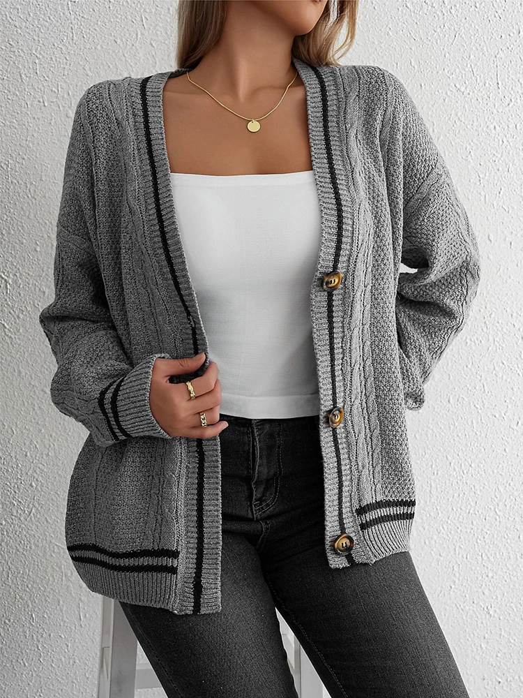 Zimowe luźne dzianinowe swetry rozpinane płaszcz damski haft w gwiazdki Y2K swetry Streetwear Vintage Casual jednorzędowy top z długim rękawem