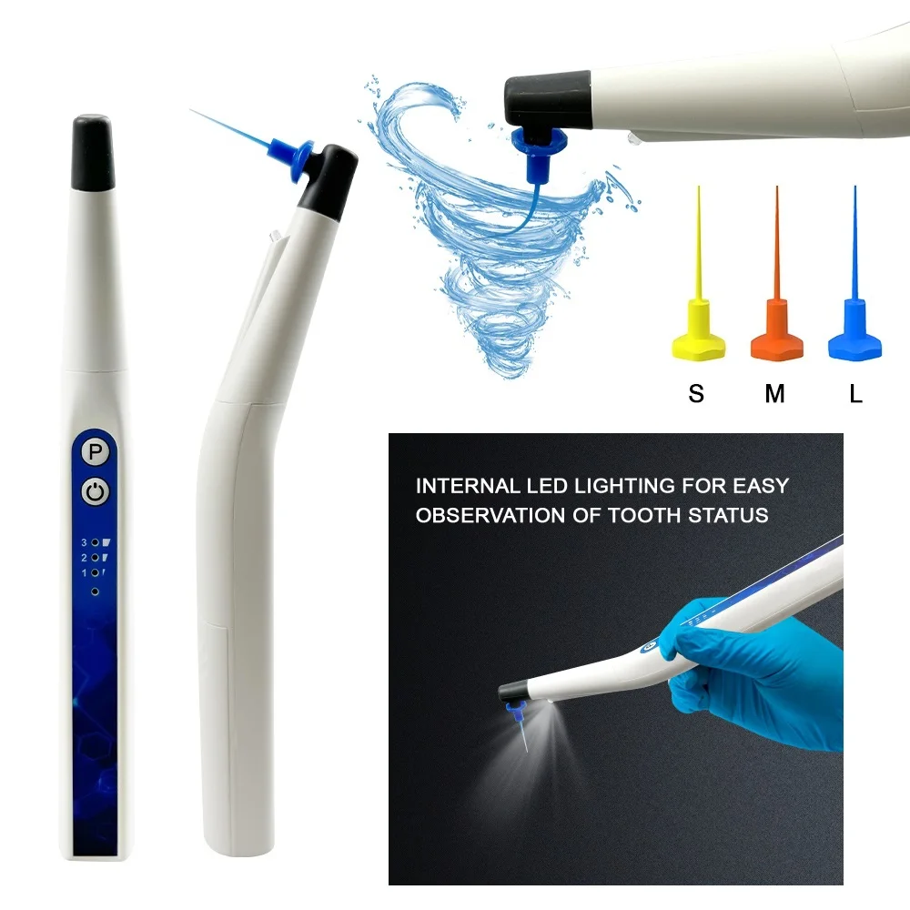 

Звуковой ирригатор для корневых каналов с 60 насадками, вибрационный инструмент для чистки зубов со светодиодной подсветкой, стоматологические инструменты