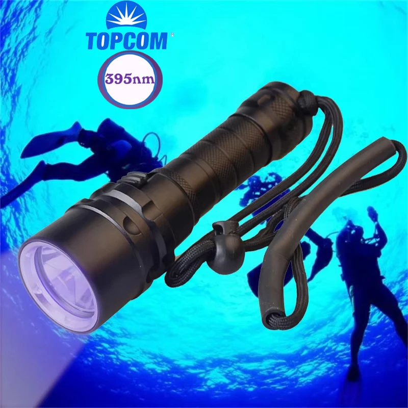 

TOPCOM Professional UV LED Diving Flashlight Hard Light 3W XPE LED Ultraviolet Light Underwater IP68 Scuba Diving Torch