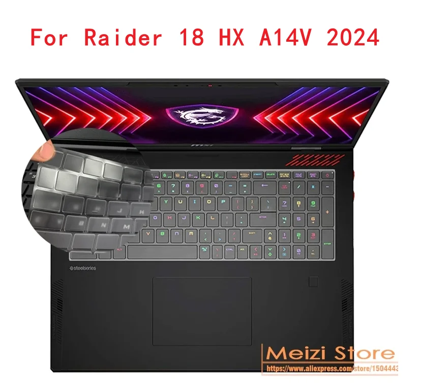 

TPU laptop Keyboard Cover Protector Skin for MSI Raider 18 HX A14V 2024 14VGG A14VHG & Raider 18 HX A14VIG A14VX 18 inch