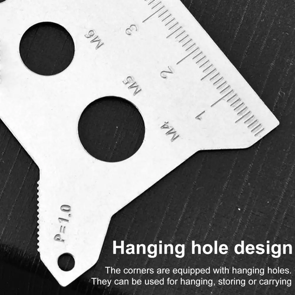 Lightweight Bolt Measurement Card Screw Measuring Ruler with Thread Recognizer Lightweight Compact Bolt Length for Precision