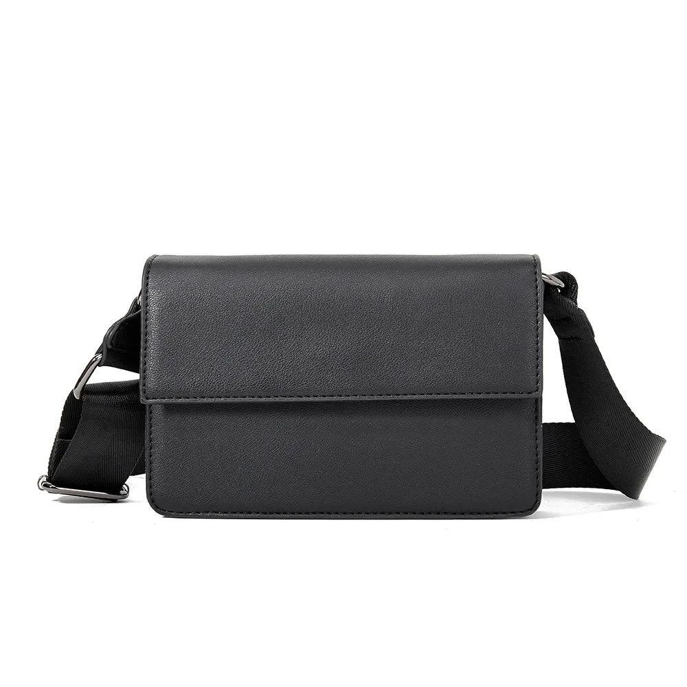 2026 New Leather Black Messenger Bag for Men Bags Casual Man Crossbody Bag Designer Male Bag Business Sling Pack Shoulder Bag