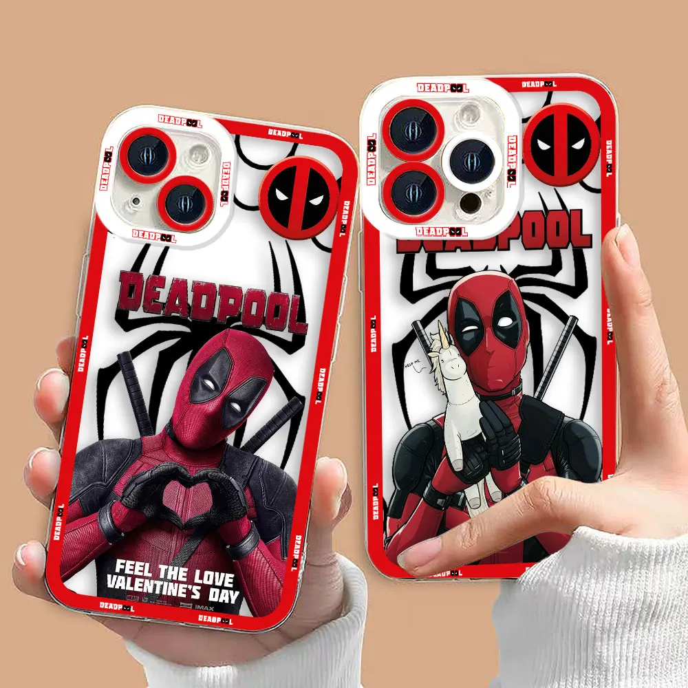 Śmieszne etui na telefon Marvel Deadpool z przezroczystego materiału dla REALME 5 6 7 7I 8 8I 9 9I 10 12 C75 C71 C67 C65 C63 C55 C53 C35 C33 C31 C30 C21Y