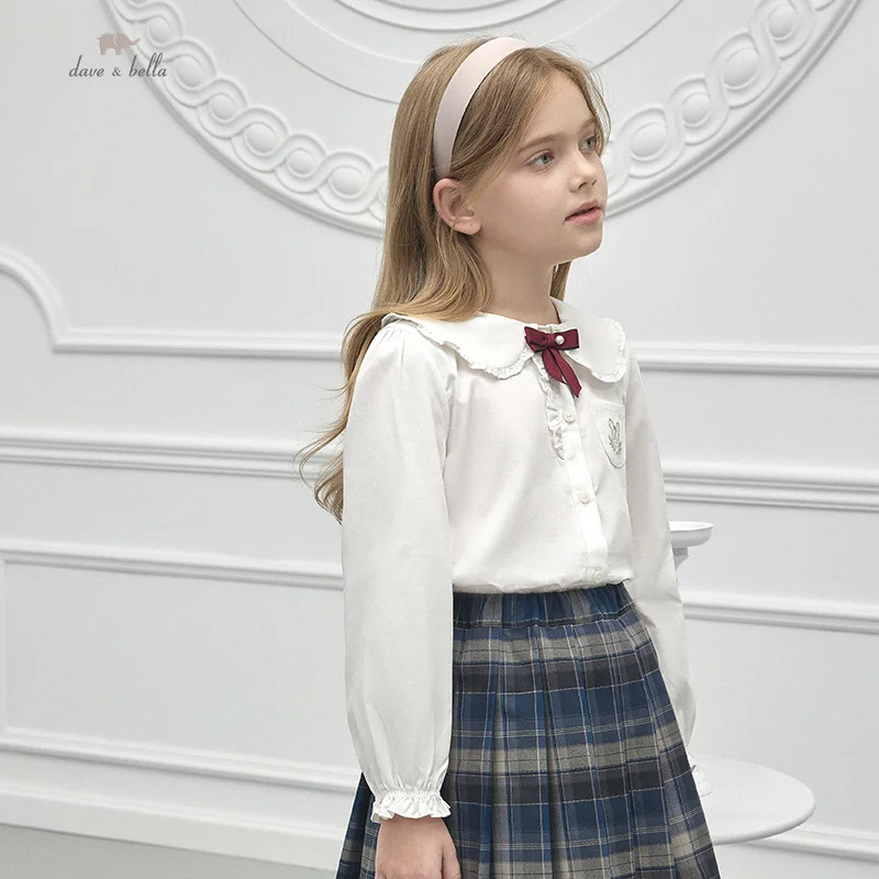 Dave Bella Children's Suit Autumn Girl's Two-Piece Sweet Pleated Casual Academic Style Formal Uniform DB3236064