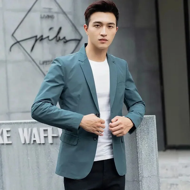 Men's Blazer Man Summer Spring Autumn Slim Fit Business Casual Fashion Jacket For Men Suits Korean Style Mens Green New