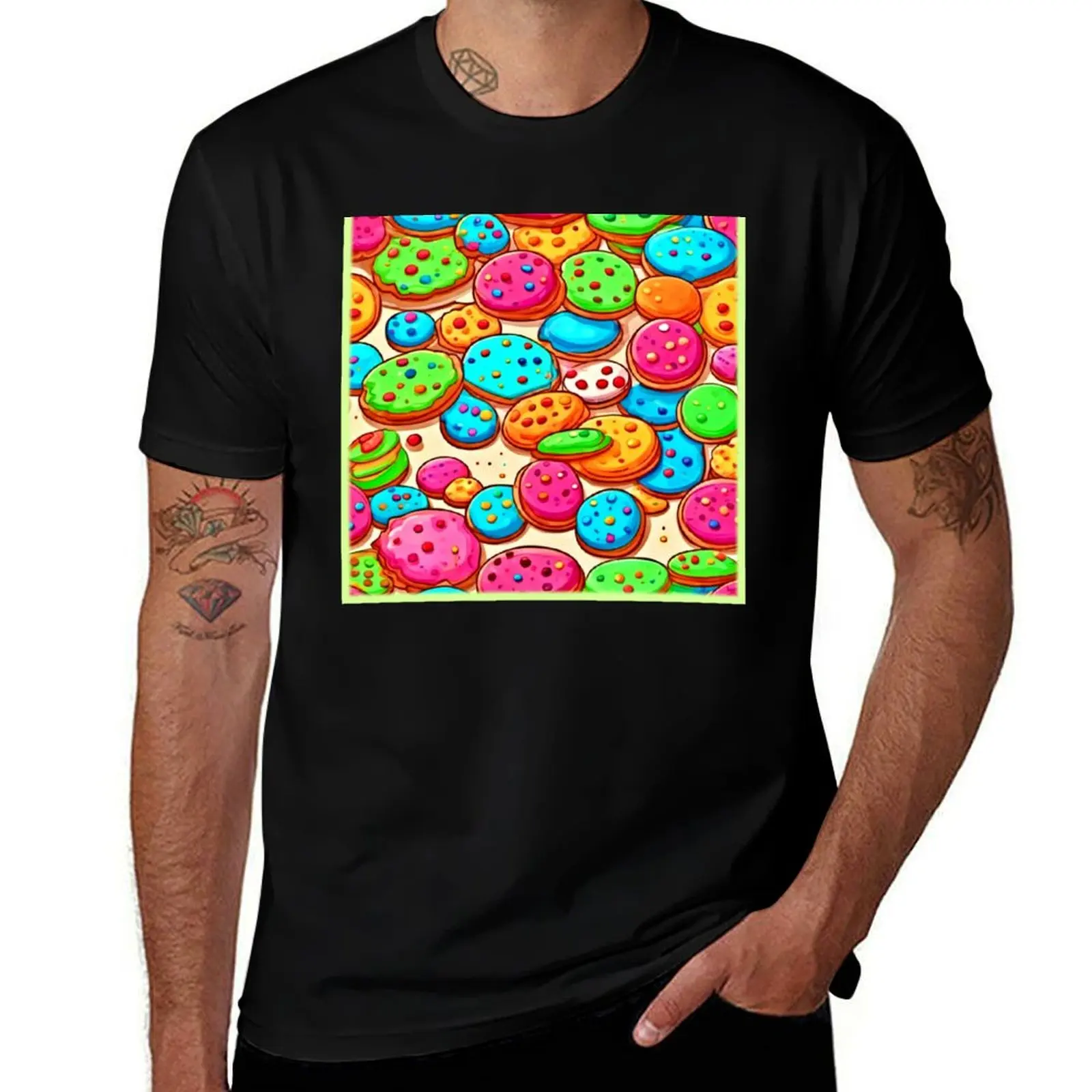 Vivid Cookie Art T-Shirt Lightweight Casual Summer T-Shirt