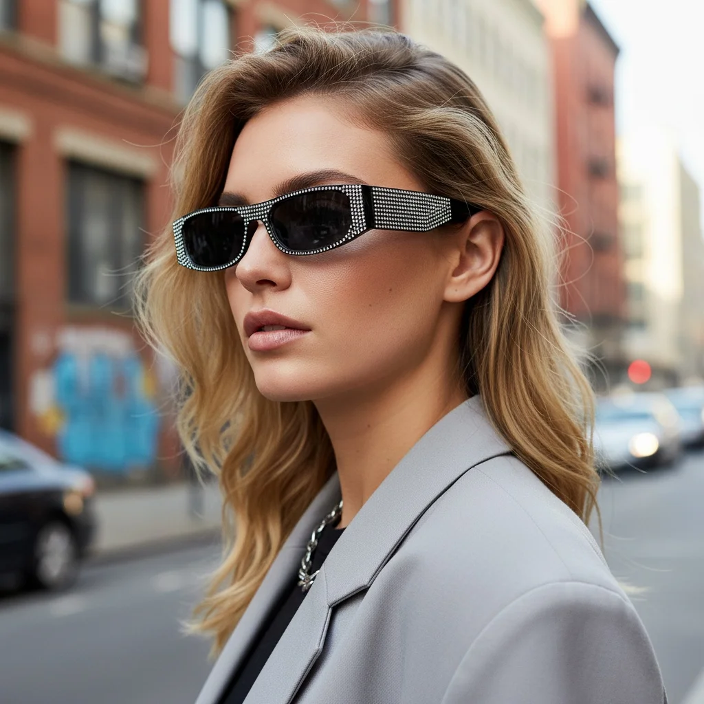 Edgy Y2K Narrow Frame Sunglasses, Retro Small Frame Design, Trendy Street Style Statement, Unisex Uv Protection Eyewear 5056