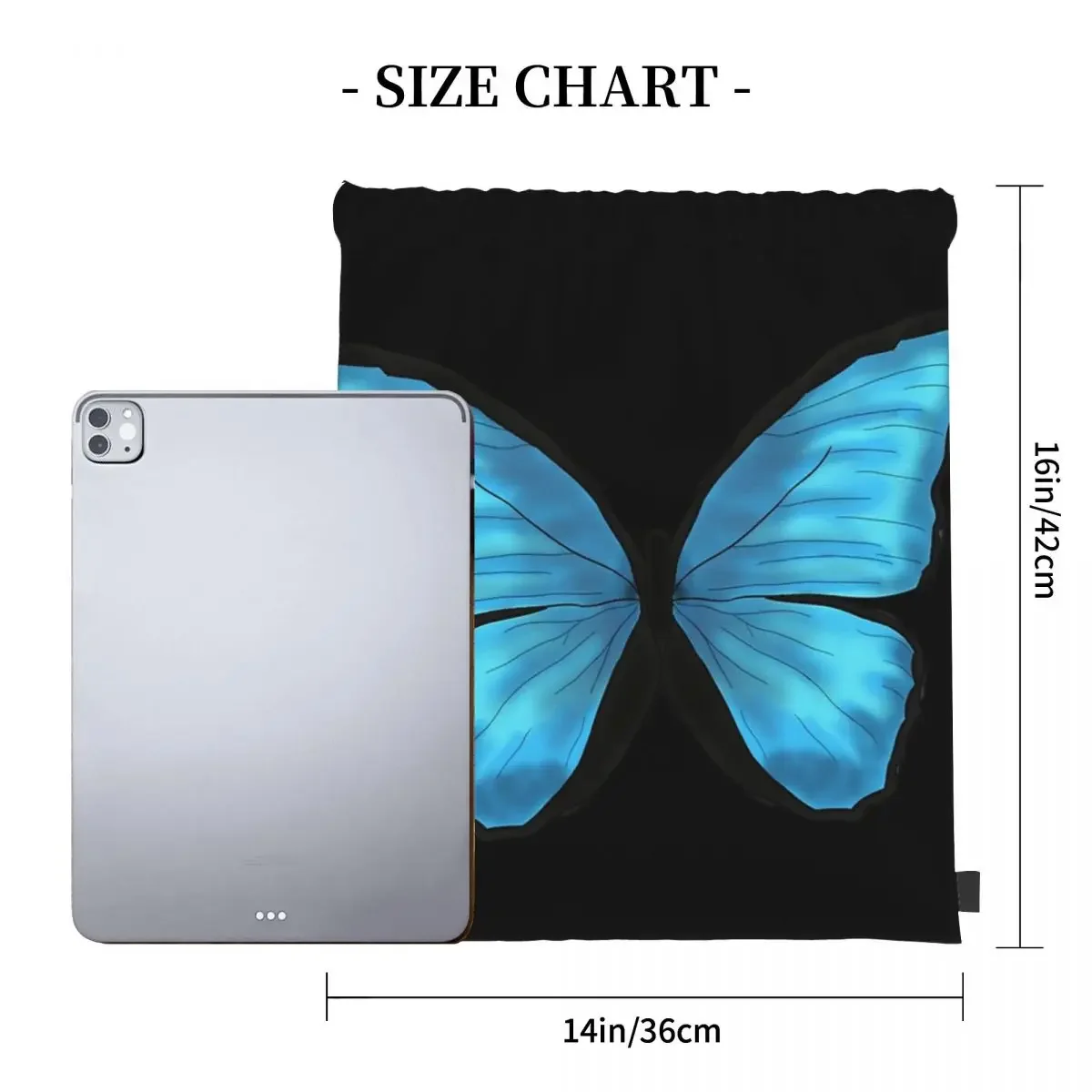 Blue Butterfly - Life Is Strange Backpacks Casual Portable Drawstring Bags Drawstring Bundle Pocket BookBag For Travel Students