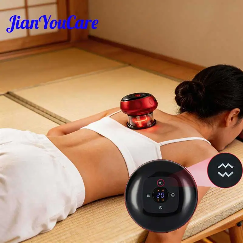 JianYouCare Intelligent Vacuum Cupping Massage Device Infrared Heating Guasha Suction Cups Anti Cellulite Fat Burning Slimming