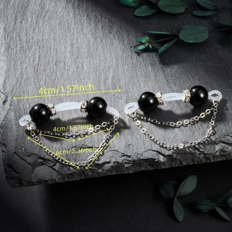 Adjustable Comfort Non Piercing Nipple Clips 2Pcs Double Layer Metal Chain Colorful Beads Body Accessories for Couples