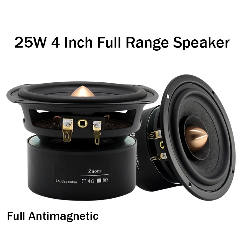 25W 4 Inch full anti magnetic full frequency speaker 4 8 Ohm multi-media desktop DIY Audio Full Range Speaker HIFI Loudspeaker