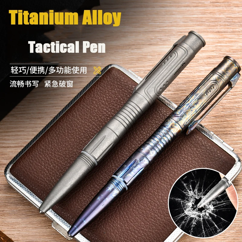 Titanium Alloy Tactical Business Pen Tungsten Steel Tail Cone Broken Window Signature Pen Neutro Outdoor Edc Ferramenta