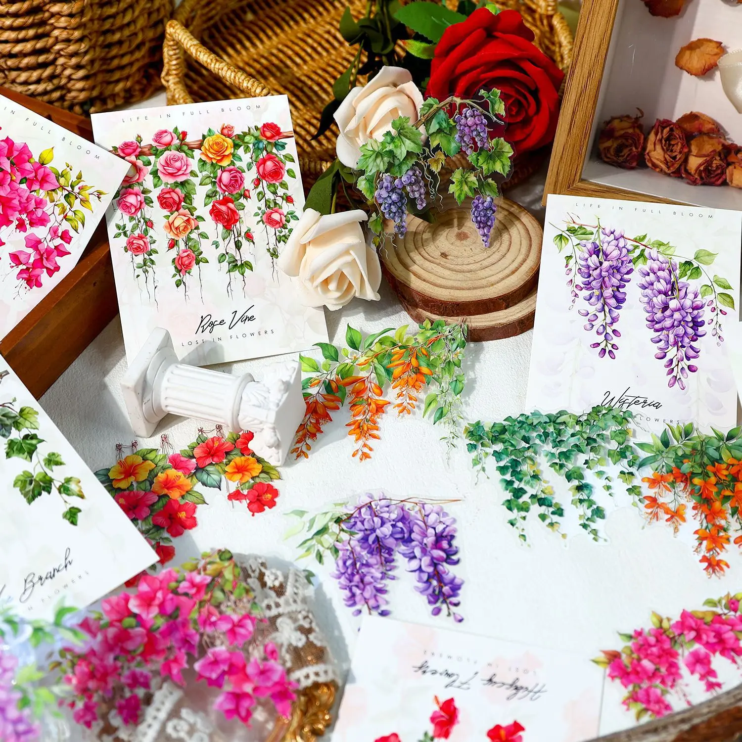 20pcs/1lot kawaii Stationery Sticker Vine branches junk journal Decorative Scrapbooking DIY Craft Sticker