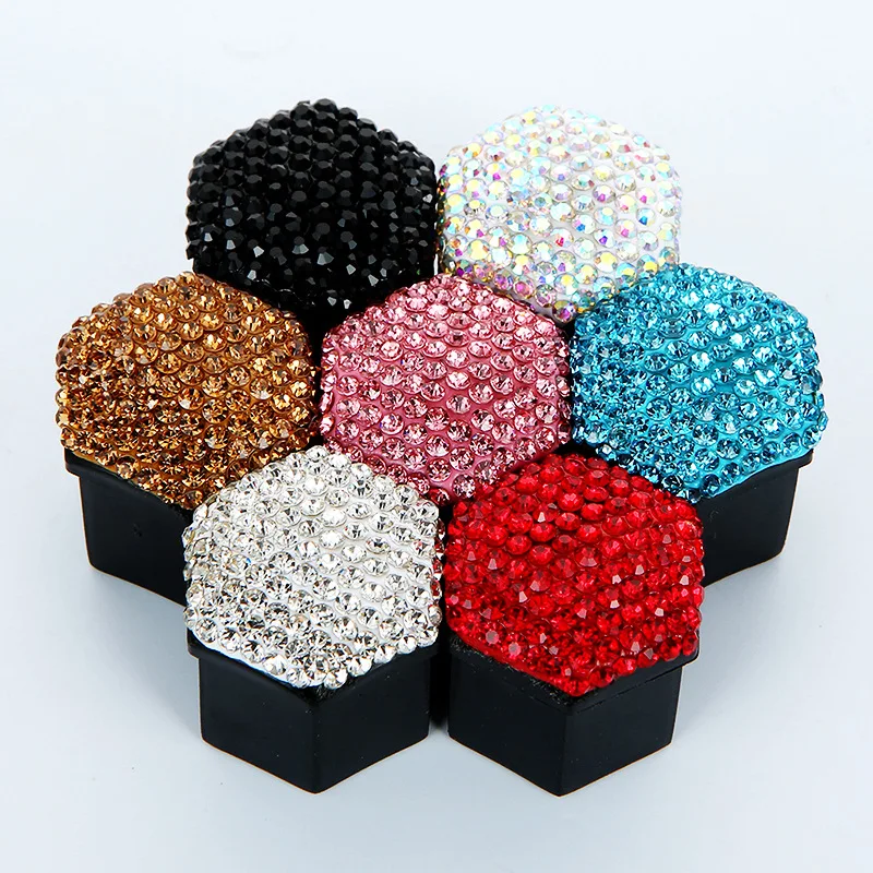 20Pcs Diamond Car Wheel Nut Caps Protection Covers Caps Fashion Anti-Rust Caps Car Tyre Tire Hub Screw Protection Nut Decoration