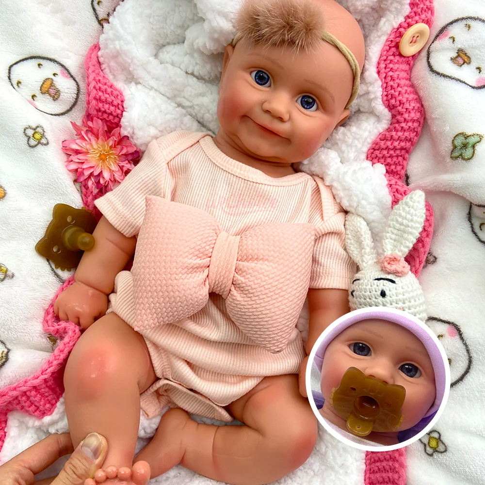 

Кукла-реборн Blue Eyes 20 дюймов, силиконовая, ручная роспись, девочка, с соской, утяжеленная, новорожденная Мэдди, для коллекционеров, подарок