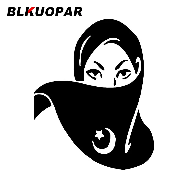 

BLKUOPAR Muslim Girl Funny Car Stickers ATV Personality Anime Decal Waterproof Refrigerator Graphics Surfboard Car Accessories