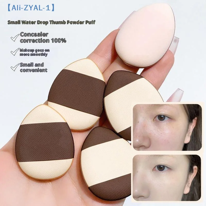 【ZYAL-1】5/10 Stück Mini-Fingerschwamm für Foundation, Kleiner Tropfenförmiger Luftkissen-Puderschwamm, Gesichts-Concealer Kosmetik-Applikator für Make-up
