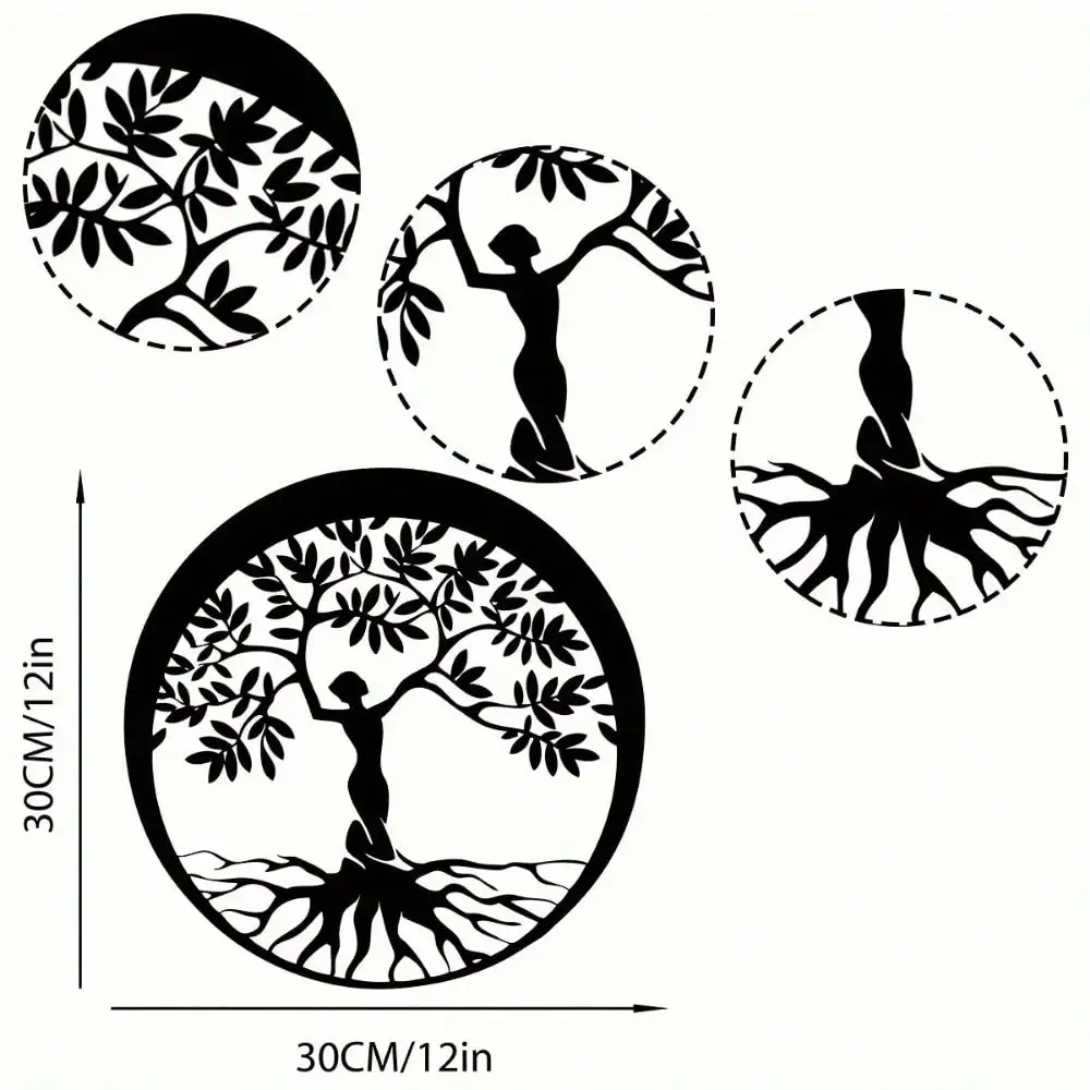 metal women's tree metal family tree plaque, home room decor plaque, outdoor plaque, wall decoration