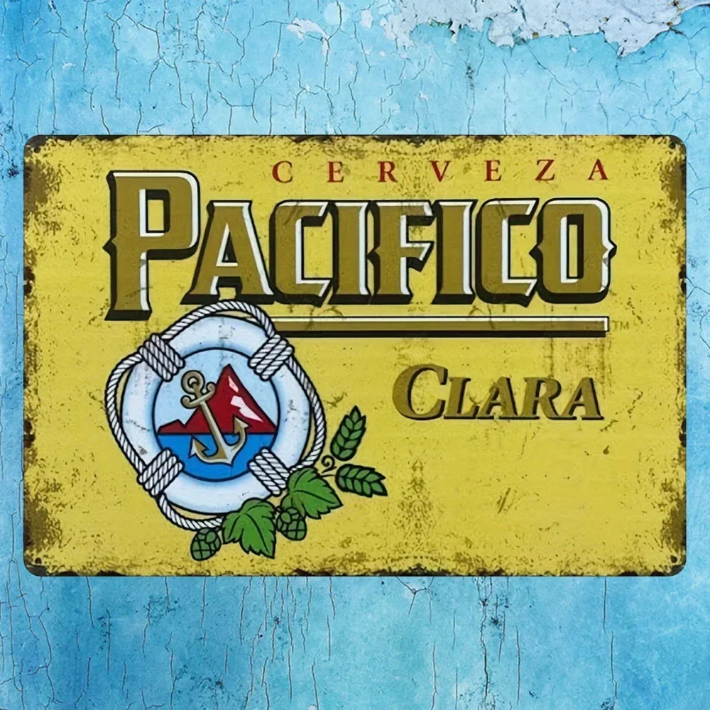 لافتة معدنية عتيقة من Pacifico: يجب اقتناؤها للحمام والبار وديكور المرآب ومثالية لإضافة سحرًا إلى إعدادات المزرعة الريفية #4