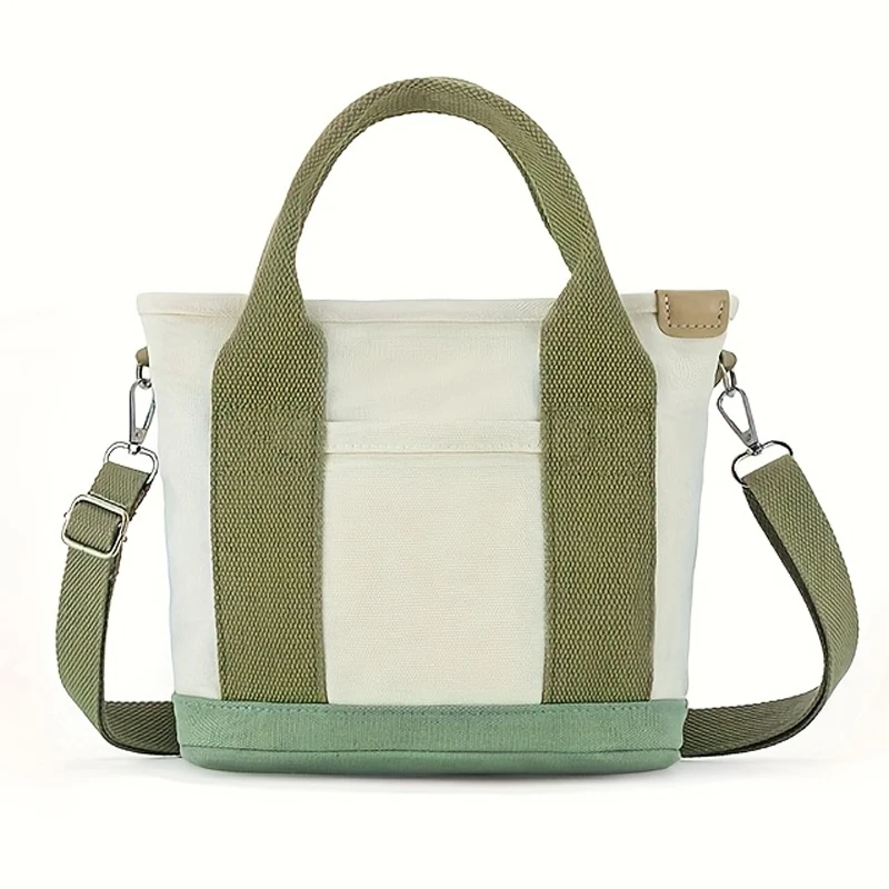 Canvas new women's handbag, simple and fashionable bento bag, women's handbag, hand-held shoulder, crossbody tote bag - view 6