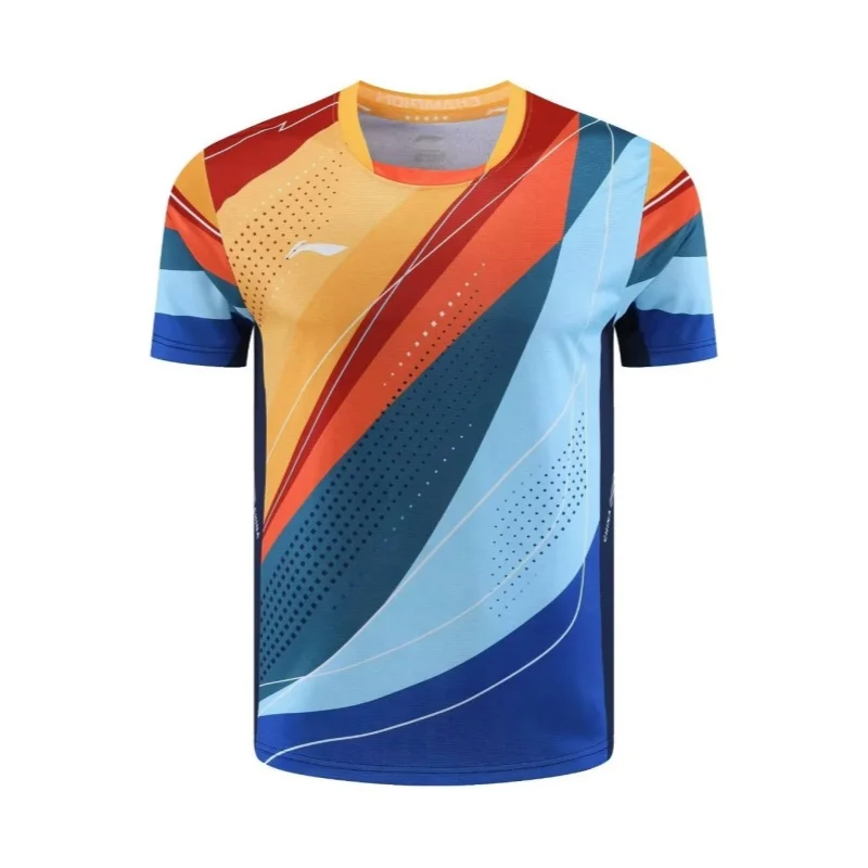 

Summer Tshirt Sport Man Badminton Jersey Short Sleeve T-Shirt Men Quick Drying Professional Competition Uniform Sports T-Shirt