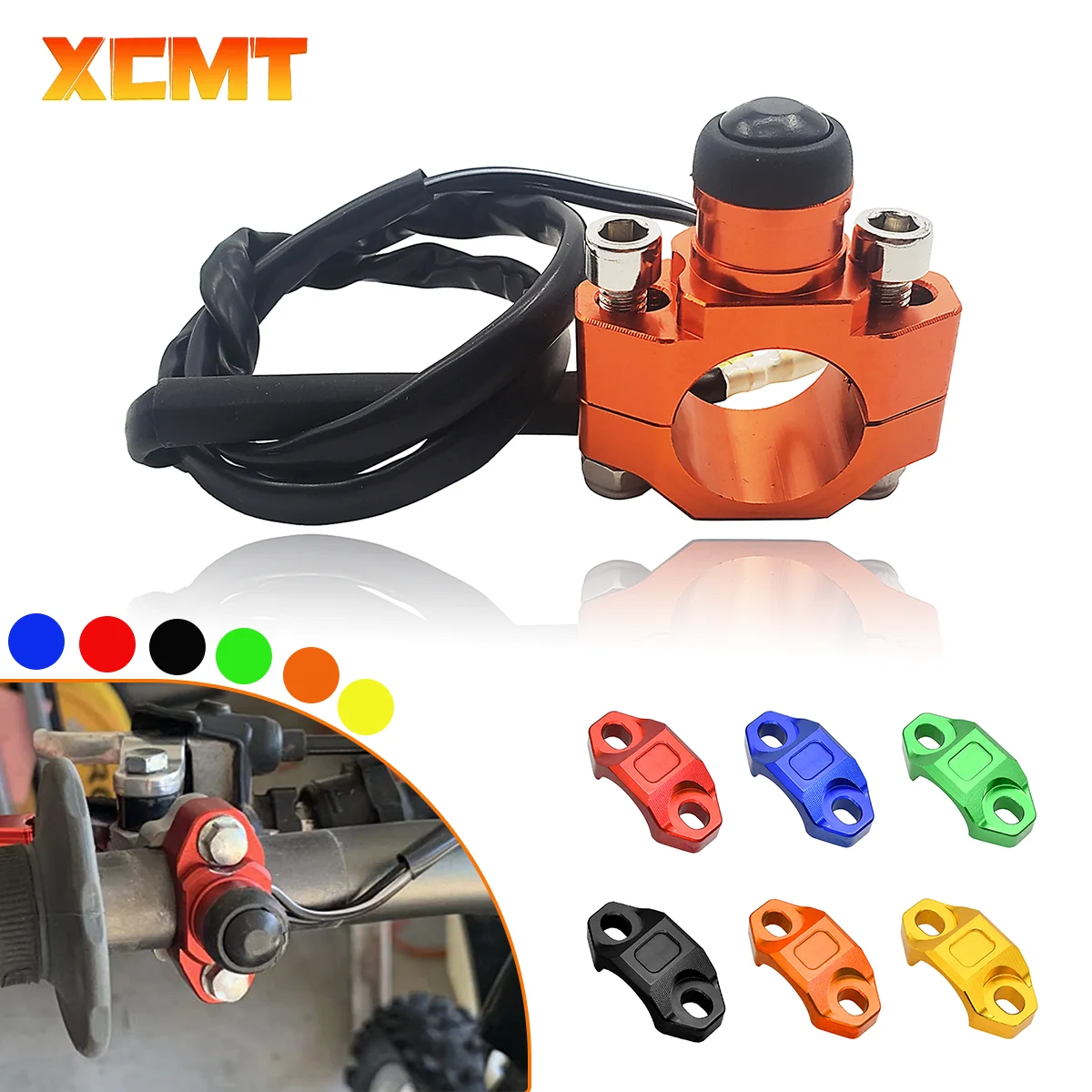 

For KTM Kawasaki Honda Yamaha CRF YZF KXF RM Motorcycle CNC Universal Engine Stop Start Kill Switch Momentary Push Button