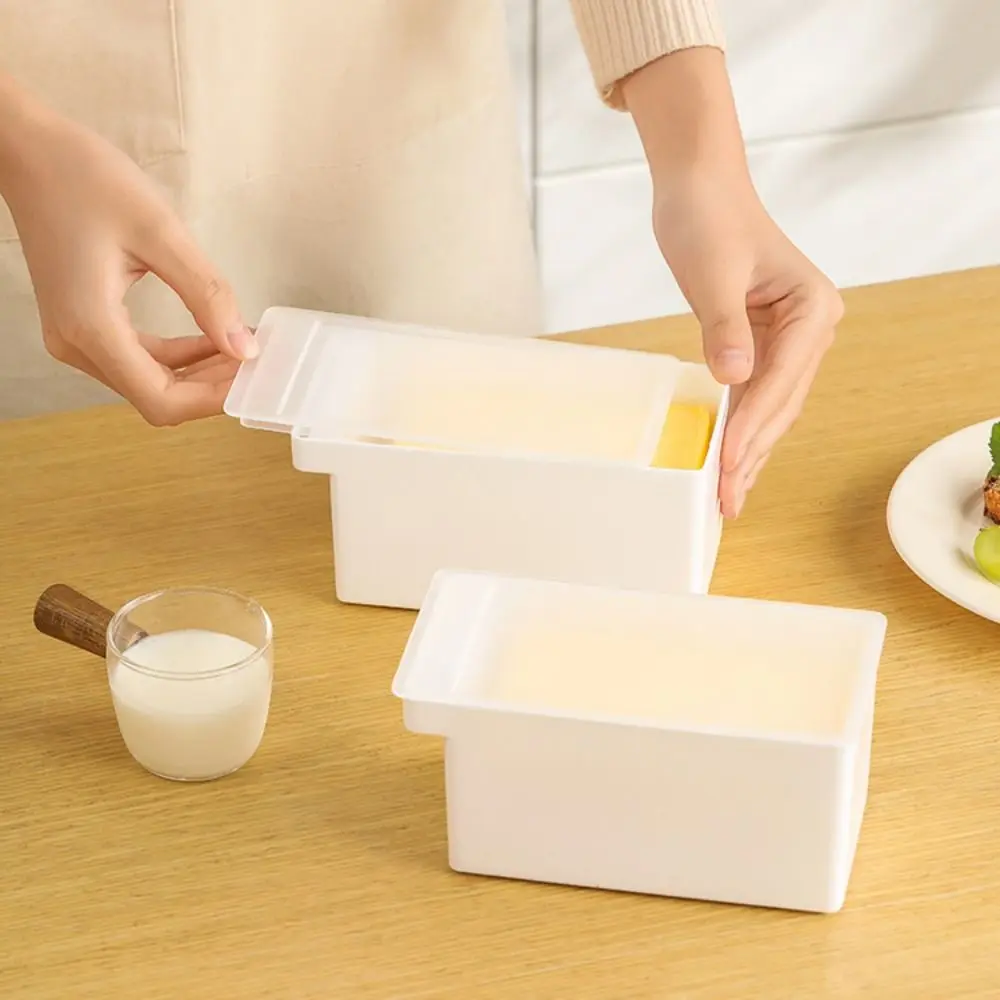 مع غطاء صندوق تخزين جبن الزبدة بسعة كبيرة صندوق قطع الزبدة المقاوم للغبار أداة قطع الزبدة المتينة المربعة